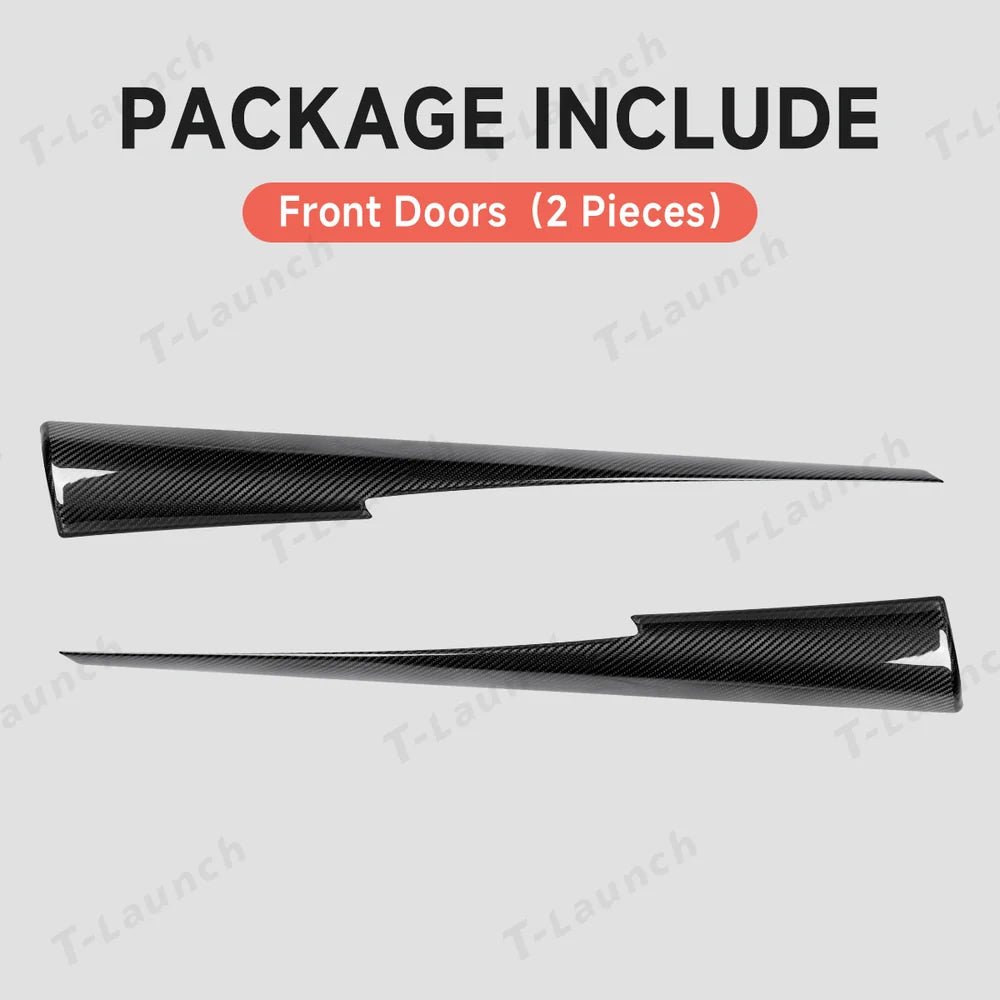 [Real Carbon Fiber] Upper Door Panel Trim Overlay Covers for Tesla Model Y Juniper 2025+ - T-Launch