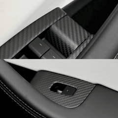 [Real Carbon Fiber] Window Lift Button Trim Switch Covers (10 PCS) for Tesla Model 3 Highland 2024+ - T-Launch