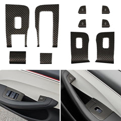 [Real Carbon Fiber] Window Lift Button Trim Switch Covers (10 PCS) for Tesla Model 3 Highland 2024+ - T-Launch