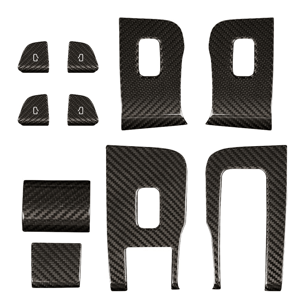 [Real Carbon Fiber] Window Lift Button Trim Switch Covers (10 PCS) for Tesla Model 3 Highland 2024+ - T-Launch
