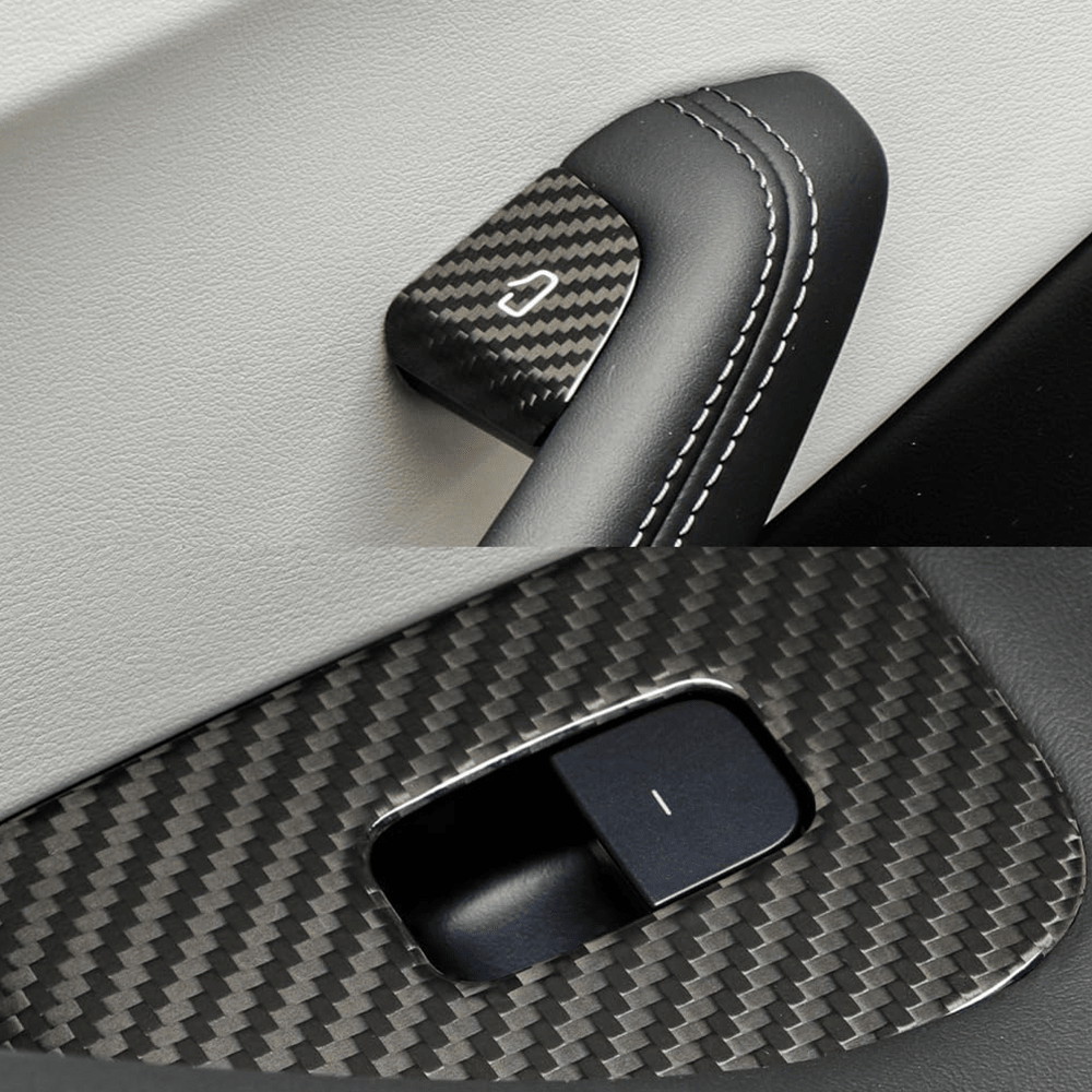 [Real Carbon Fiber] Window Lift Button Trim Switch Covers (10 PCS) for Tesla Model 3 Highland 2024+ - T-Launch