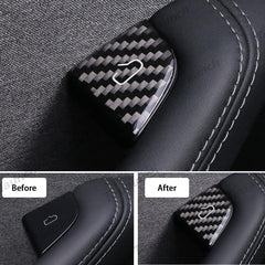 Real Carbon Fiber Window Switch Button Cover Sticker 4 PCS For Tesla Model 3 Highland 2024+ / Model Y Juniper 2025+ - T-Launch
