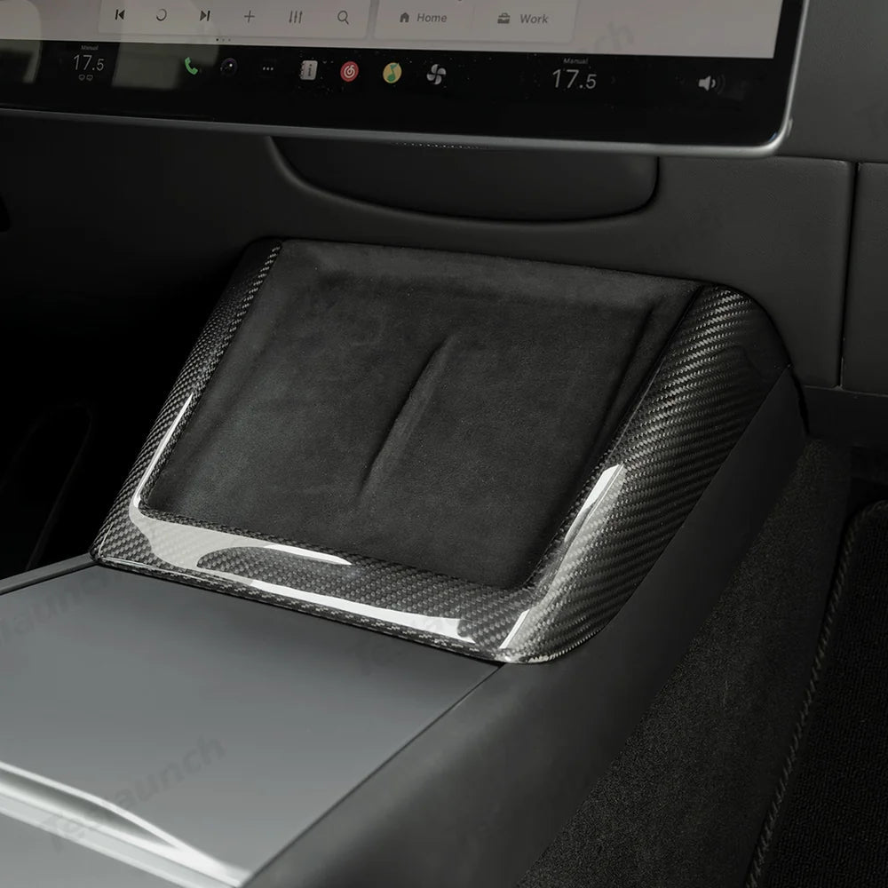 [Real Carbon Fiber] Wireless Charging Area Trim for Tesla Model Y Juniper 2025+ - T-Launch