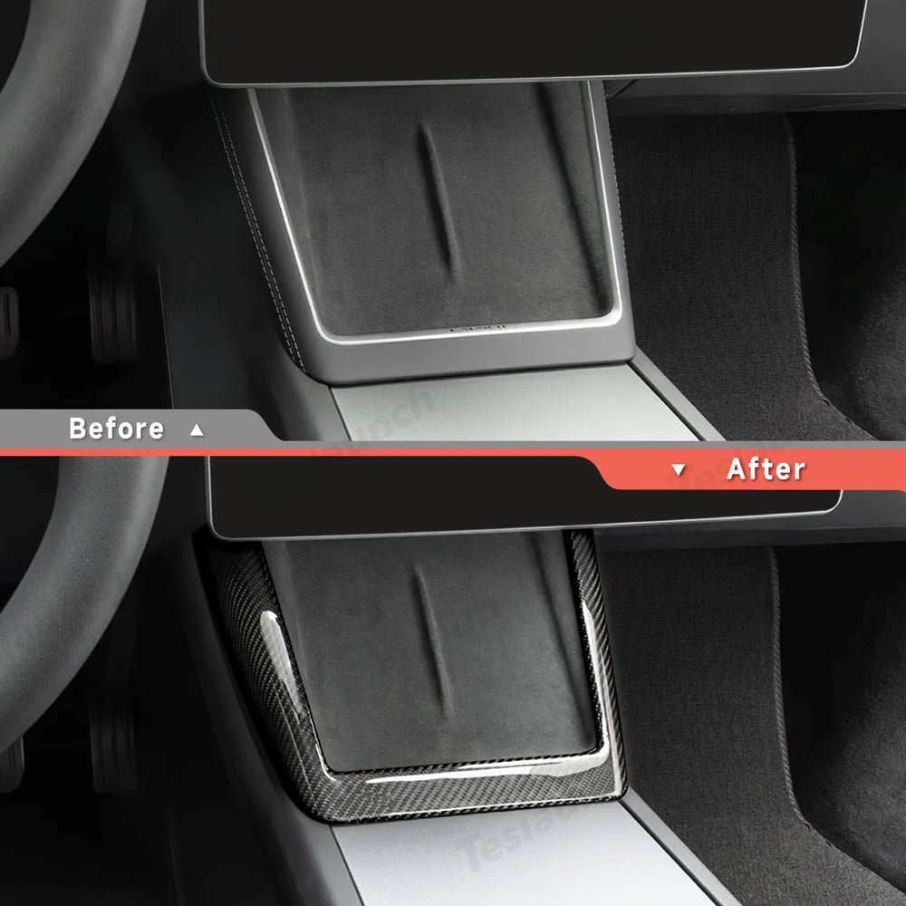 [Real Carbon Fiber] Wireless Charging Area Trim for Tesla Model Y Juniper 2025+ - T-Launch