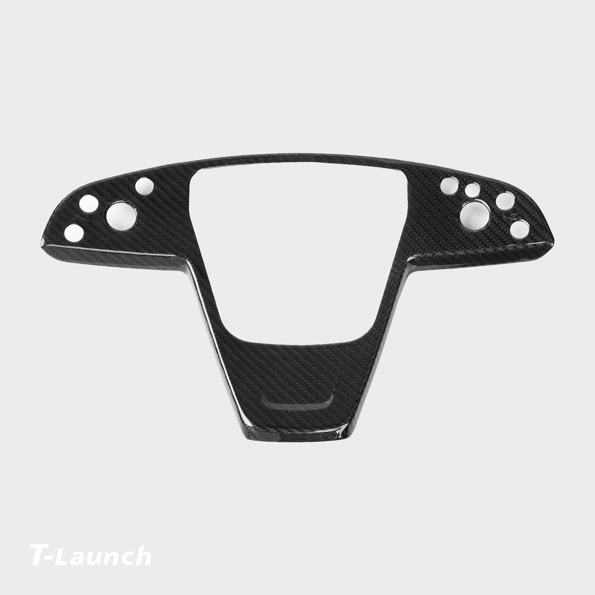 [Real Carbon Fiber] Yoke Steering Wheel Cover Overlay Plate Panel For Model S/X (2021+) - T-Launch