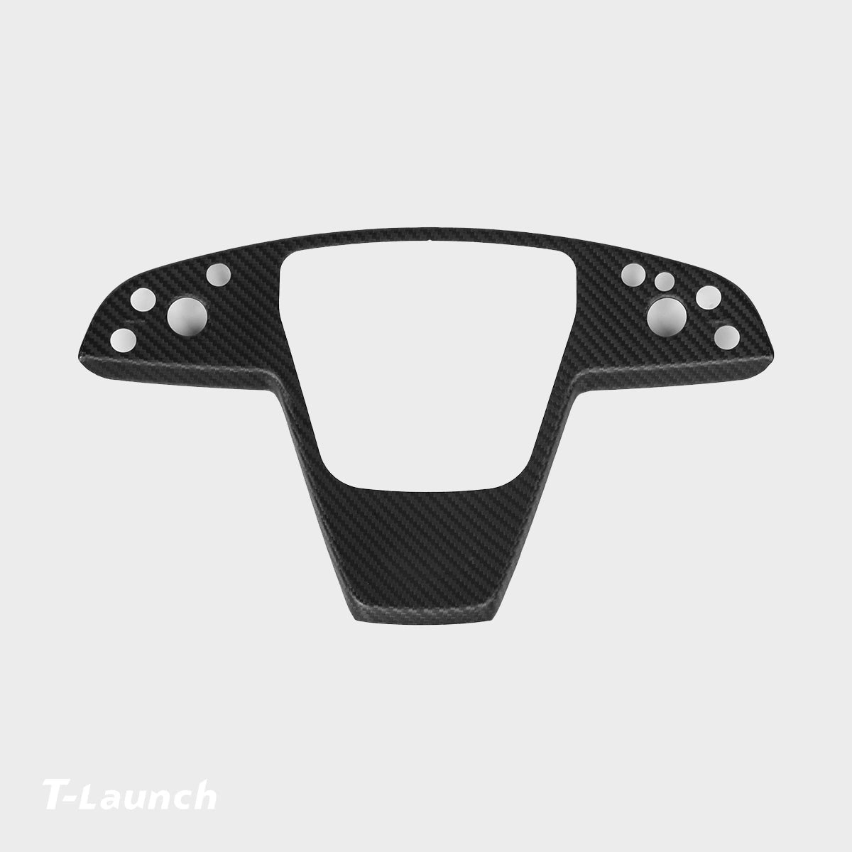 [Real Carbon Fiber] Yoke Steering Wheel Cover Overlay Plate Panel For Model S/X (2021+) - T-Launch