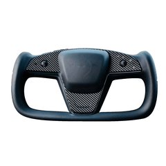 [Real Carbon Fiber] Yoke Steering Wheel Cover Replacement Overlay Plate Panel For Model S/X (2021+) - T-Launch