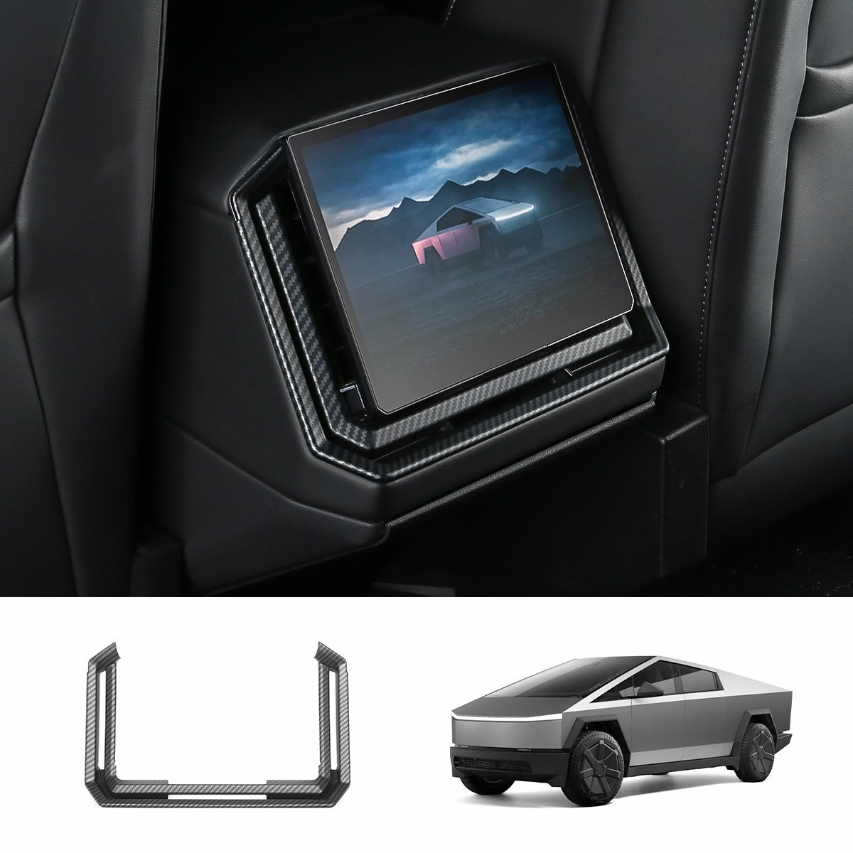 Rear AC Vent Trim Cover (Carbon Fiber Pattern ABS) for Cybertruck - T-Launch