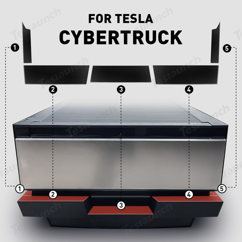 Rear Bumper Protectors for Cybertruck - T-Launch