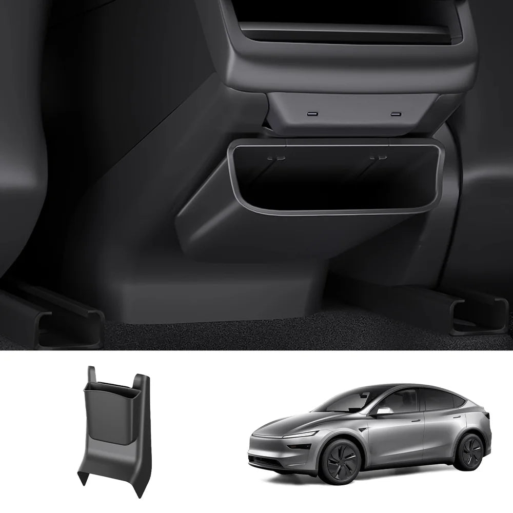 Rear Center Console Kick Guard & Storage Box for Tesla Model Y Juniper 2025+ / Model 3 Highland 2024+ - T-Launch