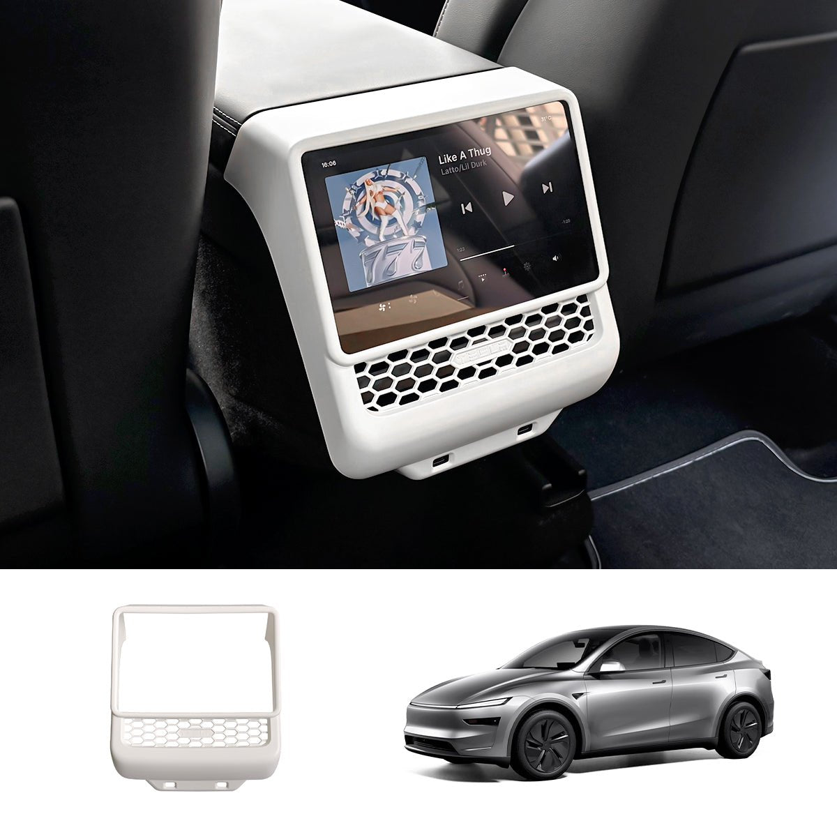 Rear Center Console Vent & Kick Panel Cover for Tesla Model Y Juniper 2025+ - T-Launch