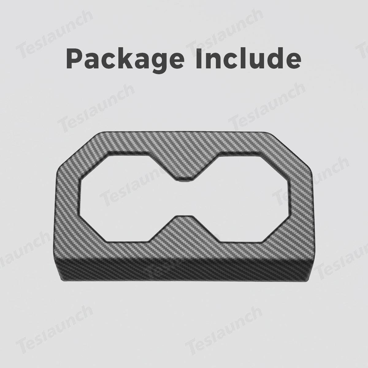 Rear Seat Cup Holder Frame Trim Cover (Carbon Fiber Pattern ABS) for Cybertruck - T-Launch