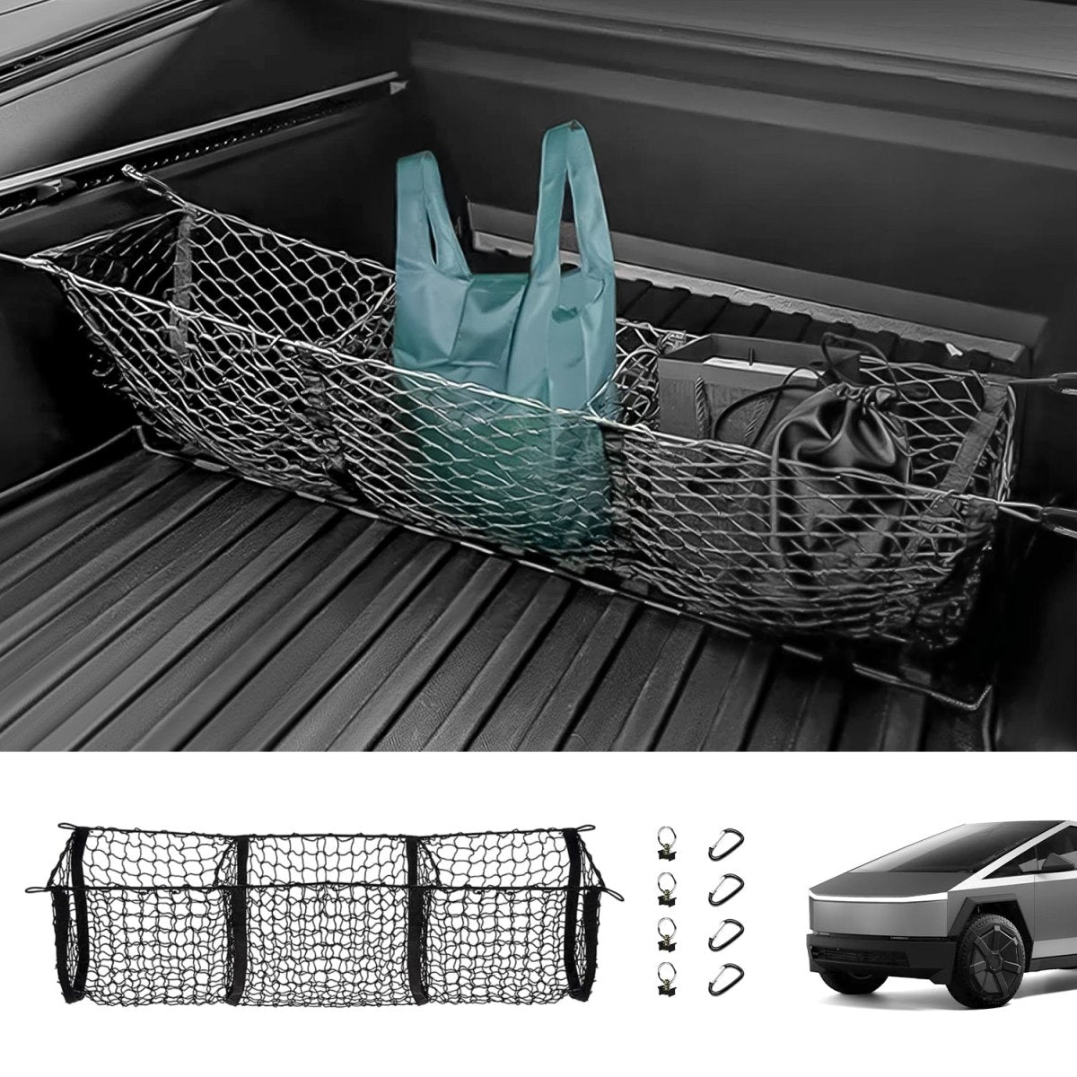 Rear Trunk Cargo Net for Tesla Cybertruck - T-Launch