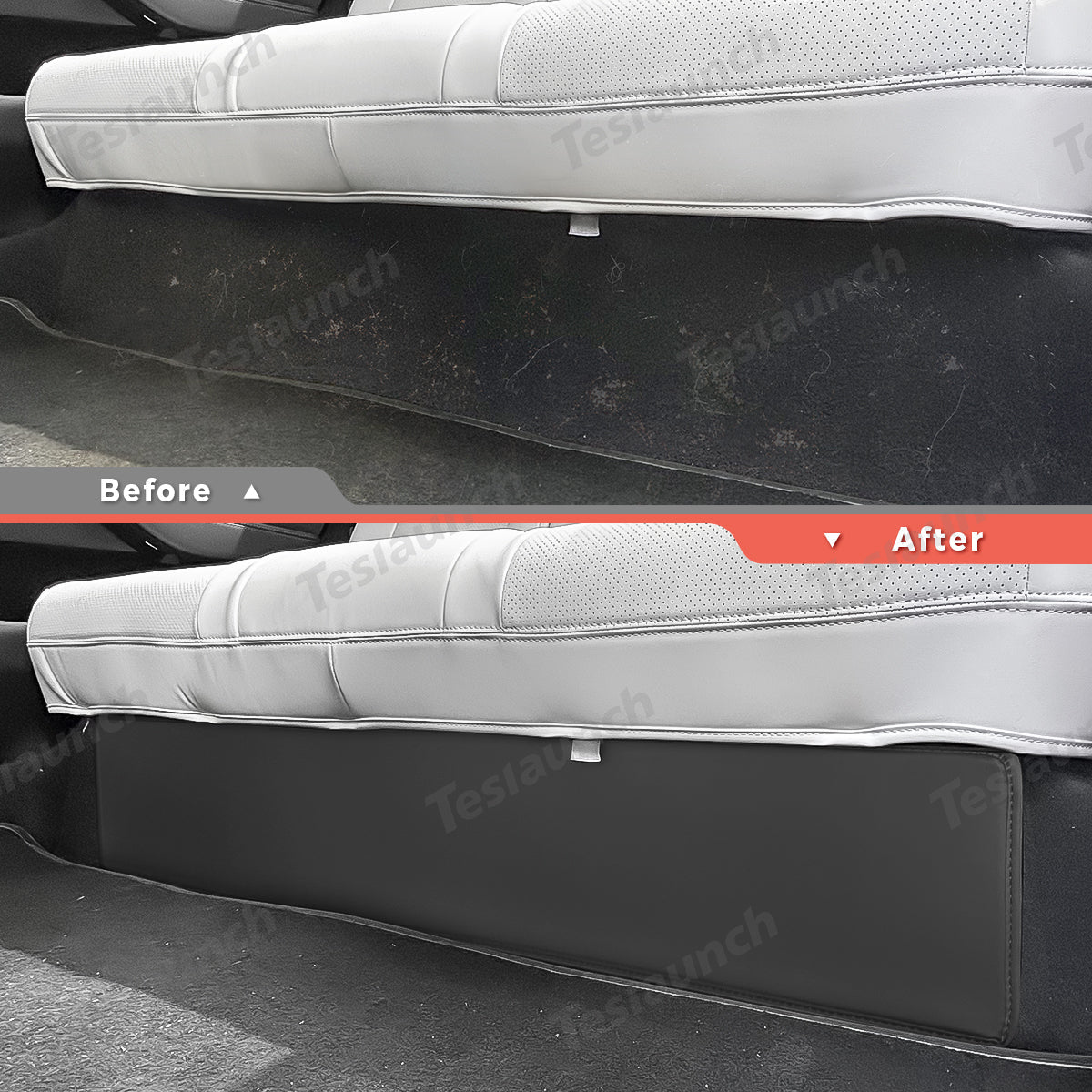 Rear Under-Seat Kick Guard – Nappa Leather Protector for Tesla Model Y Juniper 2025+ - T-Launch