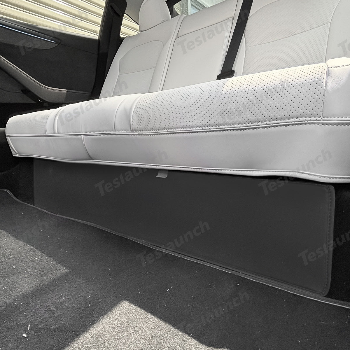 Rear Under-Seat Kick Guard – Nappa Leather Protector for Tesla Model Y Juniper 2025+ - T-Launch
