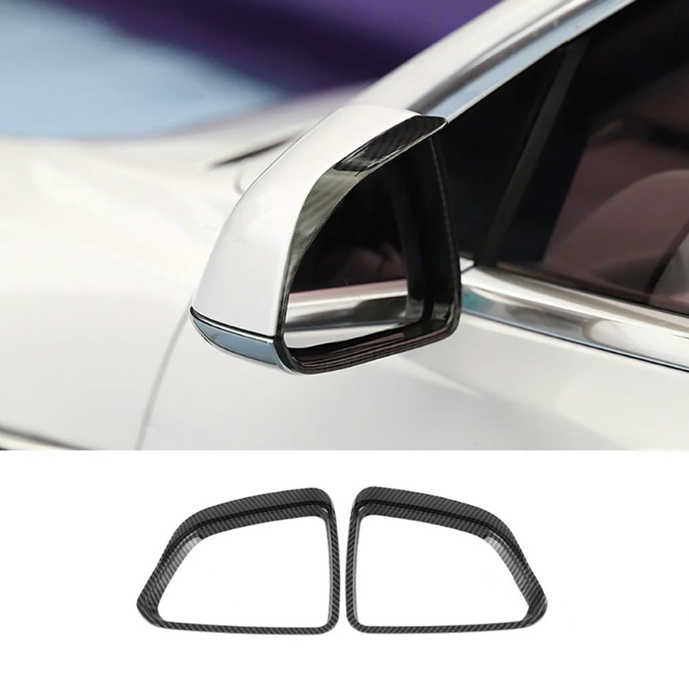 Rear View Mirrors Rain Guard (Carbon Fiber Pattern ABS) for Tesla Model 3/Y (2 Pcs) - T-Launch