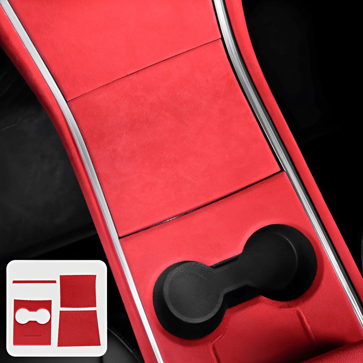 Red Alcantara Wrap Kit Interior Accessories for 2021-2023 Model 3 and Model Y - T-Launch