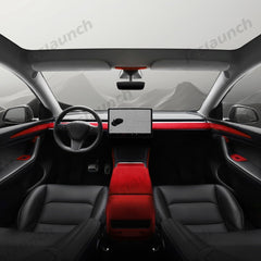 Red Alcantara Wrap Kit Interior Accessories for 2021-2023 Model 3 and Model Y - T-Launch