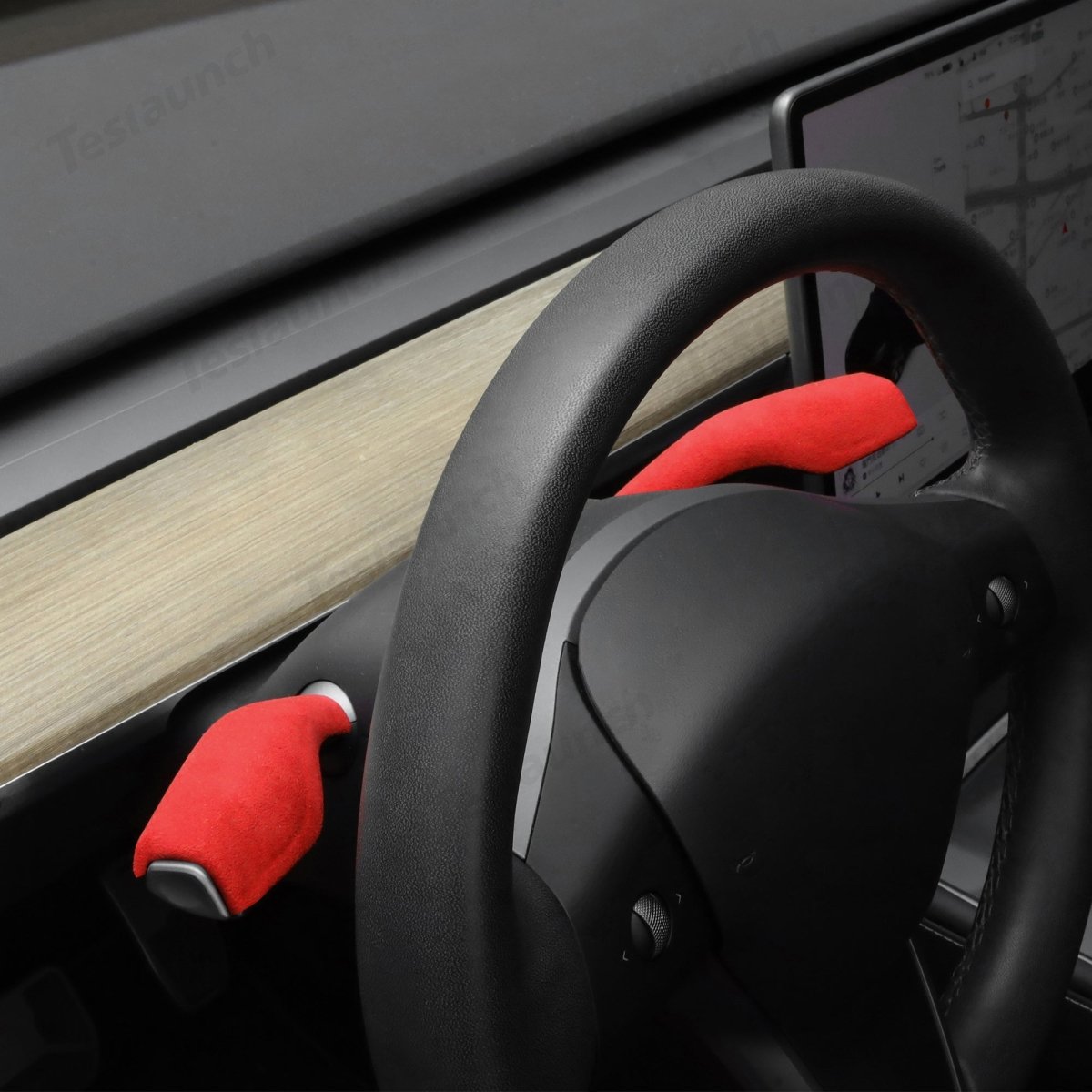 Red Alcantara Wrap Kit Interior Accessories for 2021-2023 Model 3 and Model Y - T-Launch