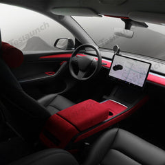 Red Alcantara Wrap Kit Interior Accessories for 2021-2023 Model 3 and Model Y - T-Launch
