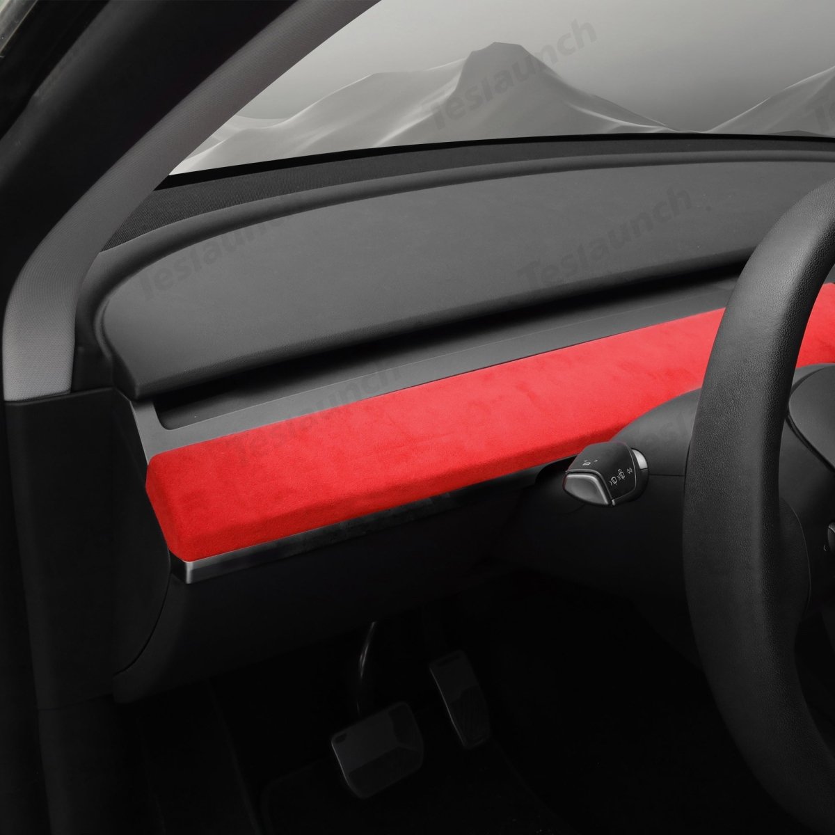 Red Alcantara Wrap Kit Interior Accessories for 2021-2023 Model 3 and Model Y - T-Launch
