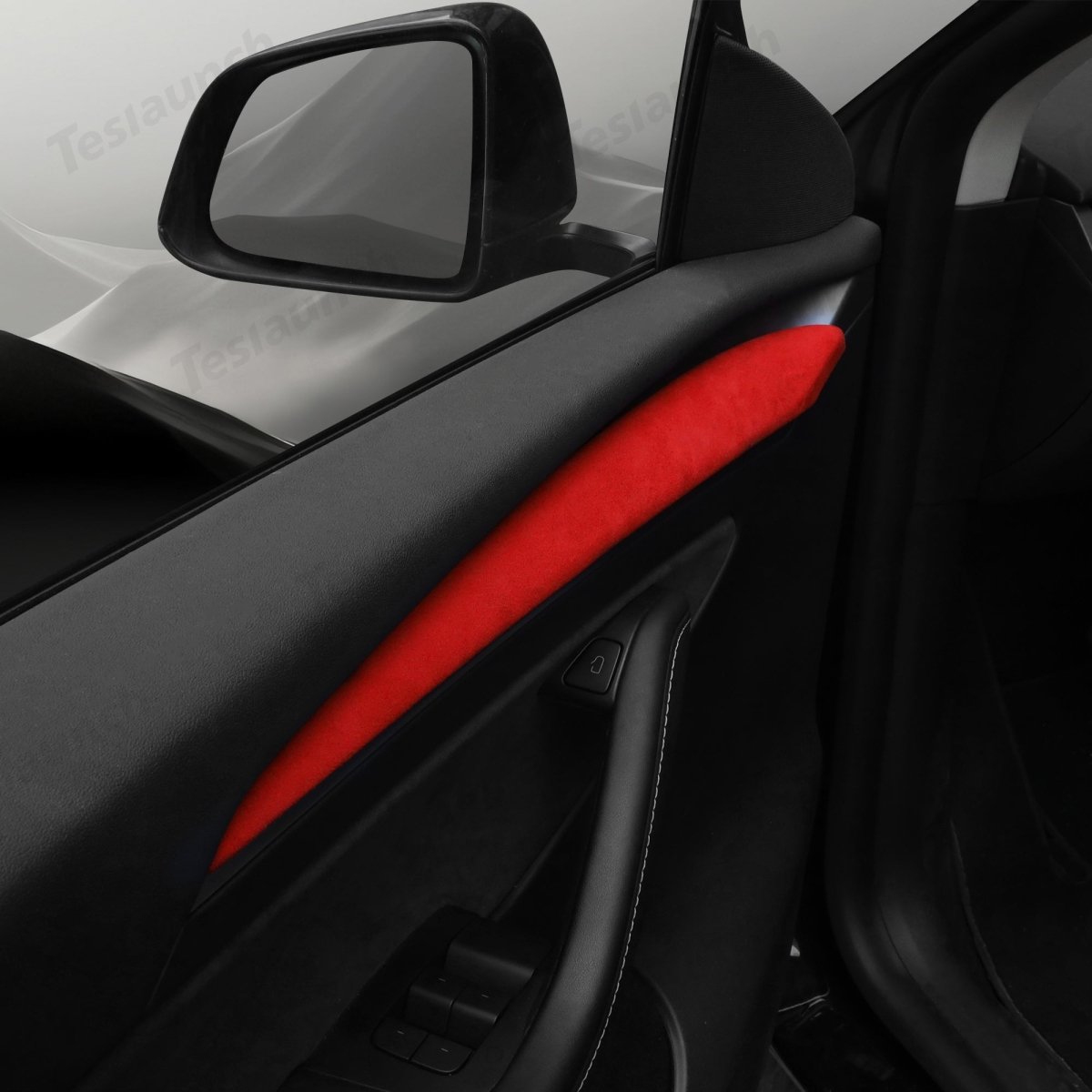 Red Alcantara Wrap Kit Interior Accessories for 2021-2023 Model 3 and Model Y - T-Launch