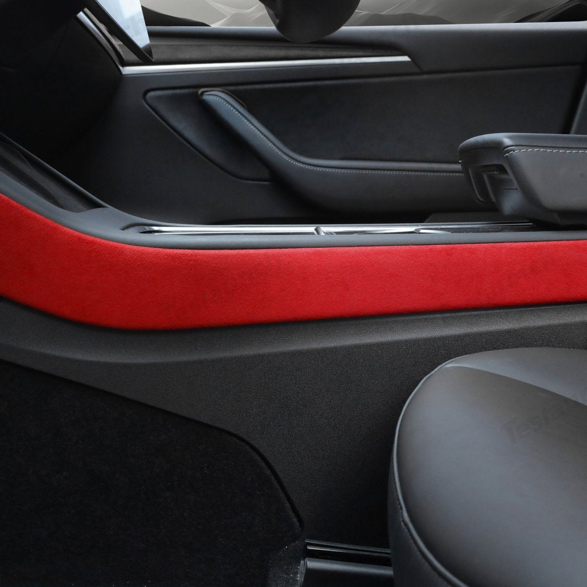 Red Alcantara Wrap Kit Interior Accessories for 2021-2023 Model 3 and Model Y - T-Launch