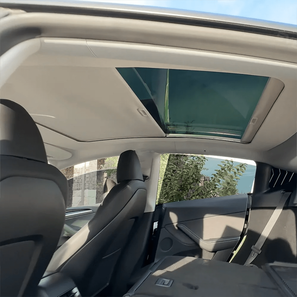 Retractable Roof Sunshade for Tesla Model 3/Y - Roll Fabric Style - T-Launch