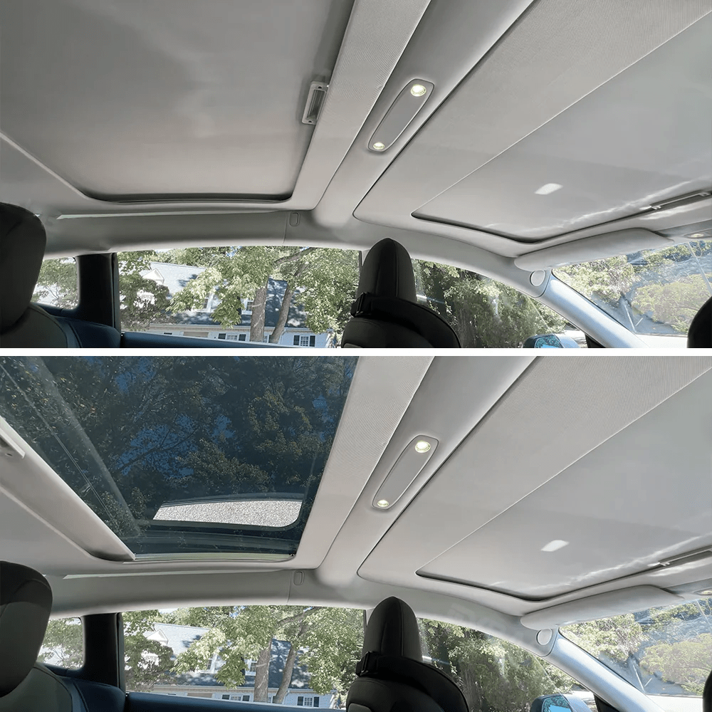 Retractable Roof Sunshade for Tesla Model 3/Y - Roll Fabric Style - T-Launch