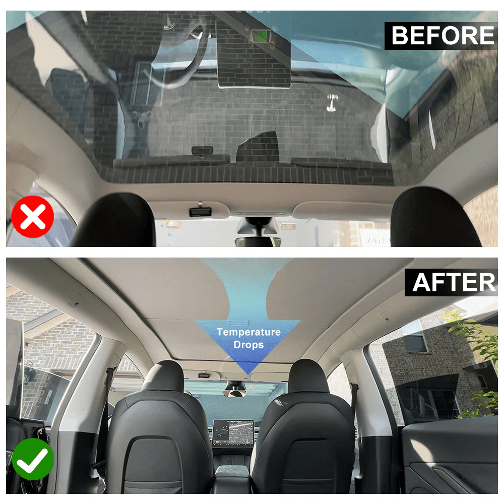 Retractable Roof Sunshade for Tesla Model 3/Y - Roll Fabric Style - T-Launch