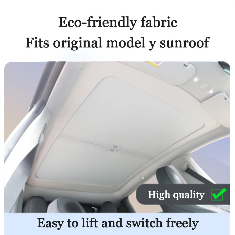 Retractable Roof Sunshade for Tesla Model 3/Y - Roll Fabric Style - T-Launch
