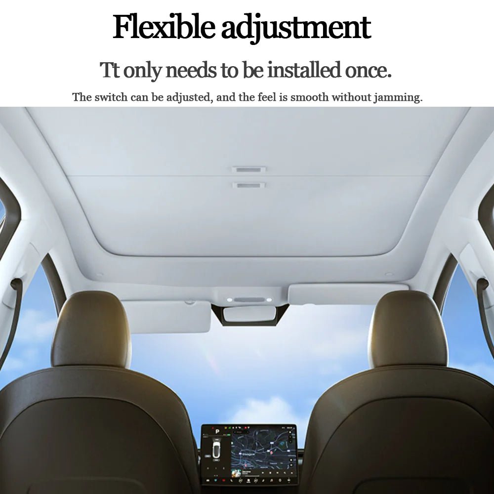 Retractable Roof Sunshade for Tesla Model 3/Y - Roll Fabric Style - T-Launch
