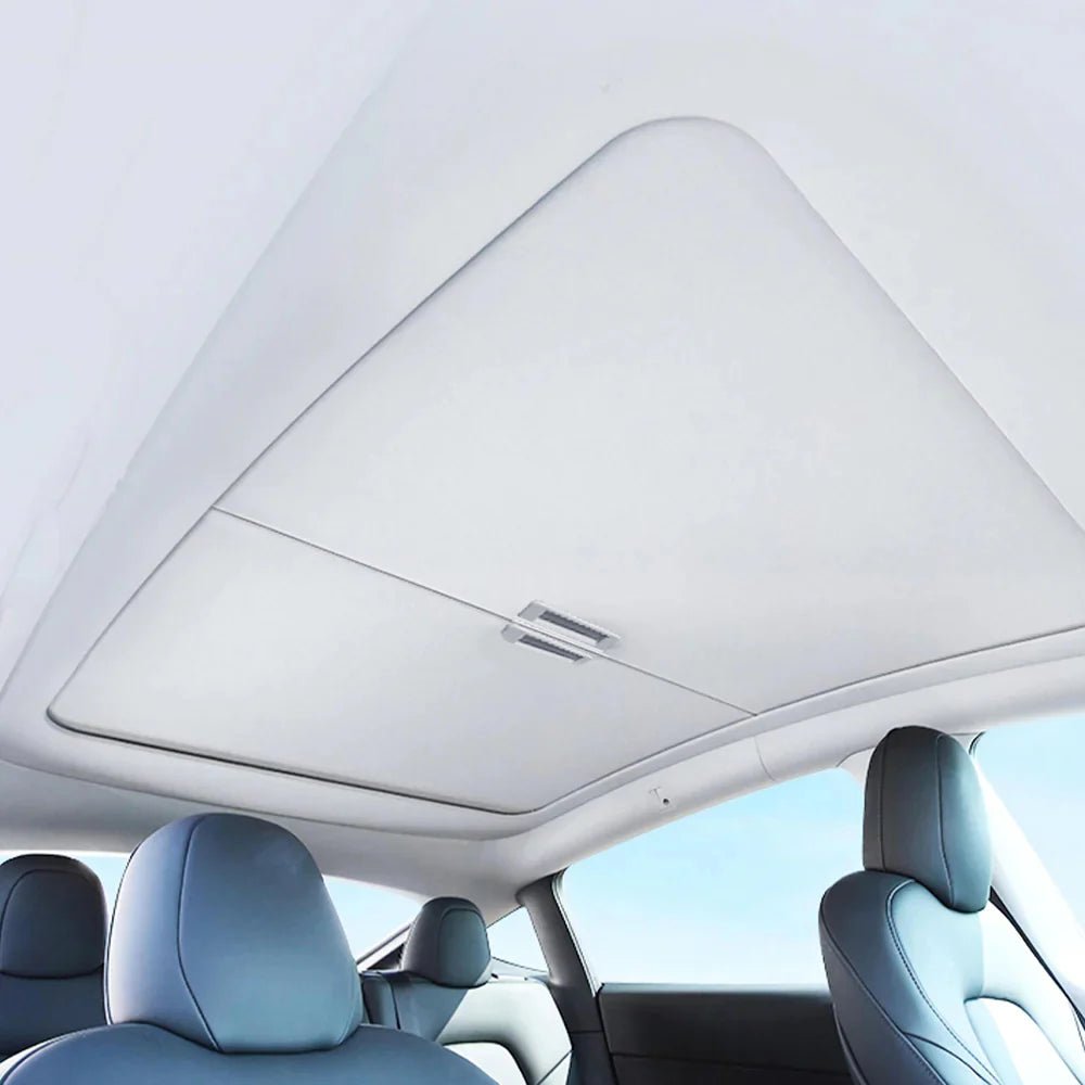 Retractable Roof Sunshade for Tesla Model 3/Y - Roll Fabric Style - T-Launch