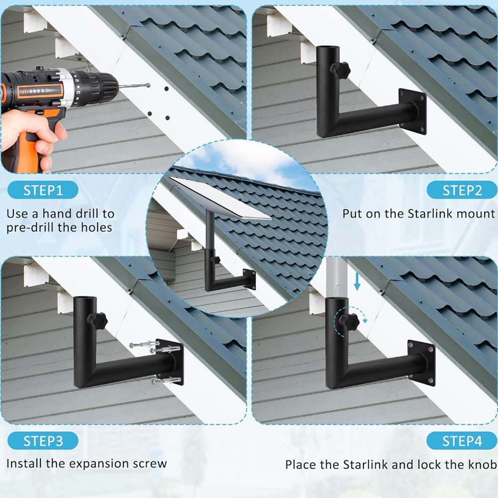 Right Angle Wall Mount Kit for Starlink Gen 2 - T-Launch
