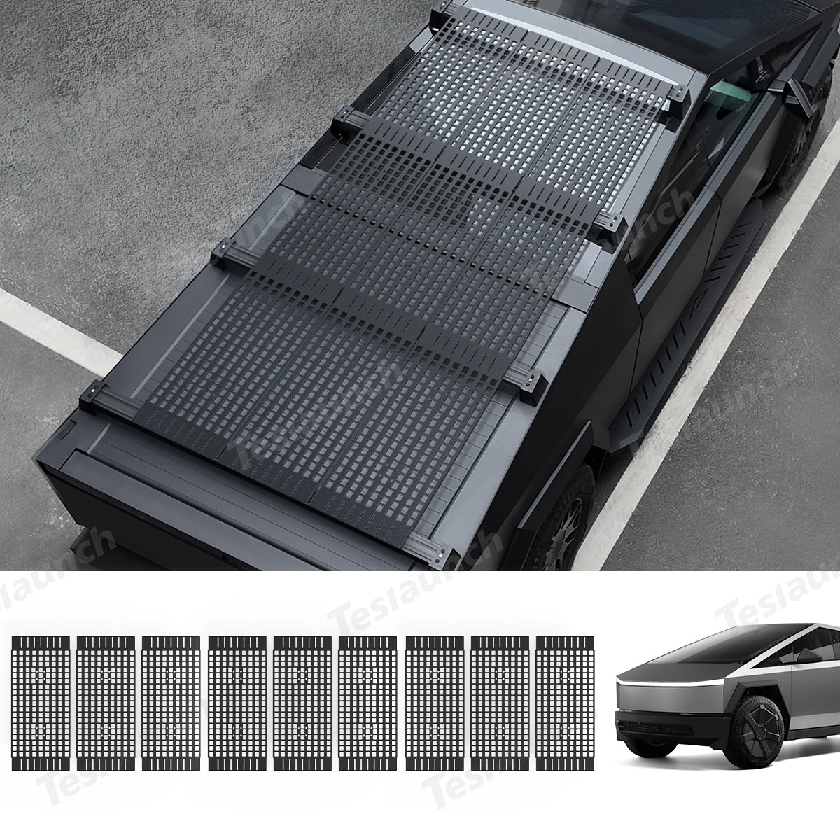 Roof Rack Molle Panels for Cybertruck (A Set of 3) - T-Launch