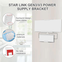 Router & Power Supply Wall Mount Kit for Starlink Gen 3 - No Drilling or Screws Required - T-Launch