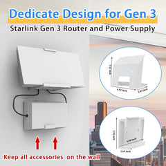 Router & Power Supply Wall Mount Kit for Starlink Gen 3 - No Drilling or Screws Required - T-Launch