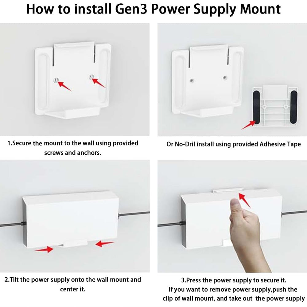Router & Power Supply Wall Mount Kit for Starlink Gen 3 - No Drilling or Screws Required - T-Launch