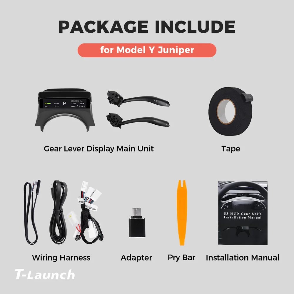 S3 HUD Gear Shift Stalk Kit for Tesla Model Y Juniper 2025+ / Model 3 Highland 2024+ - T-Launch