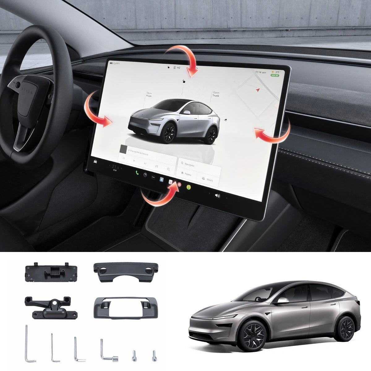 Screen Rotating Swivel Mount for Tesla Model Y L 2026+ - T-Launch