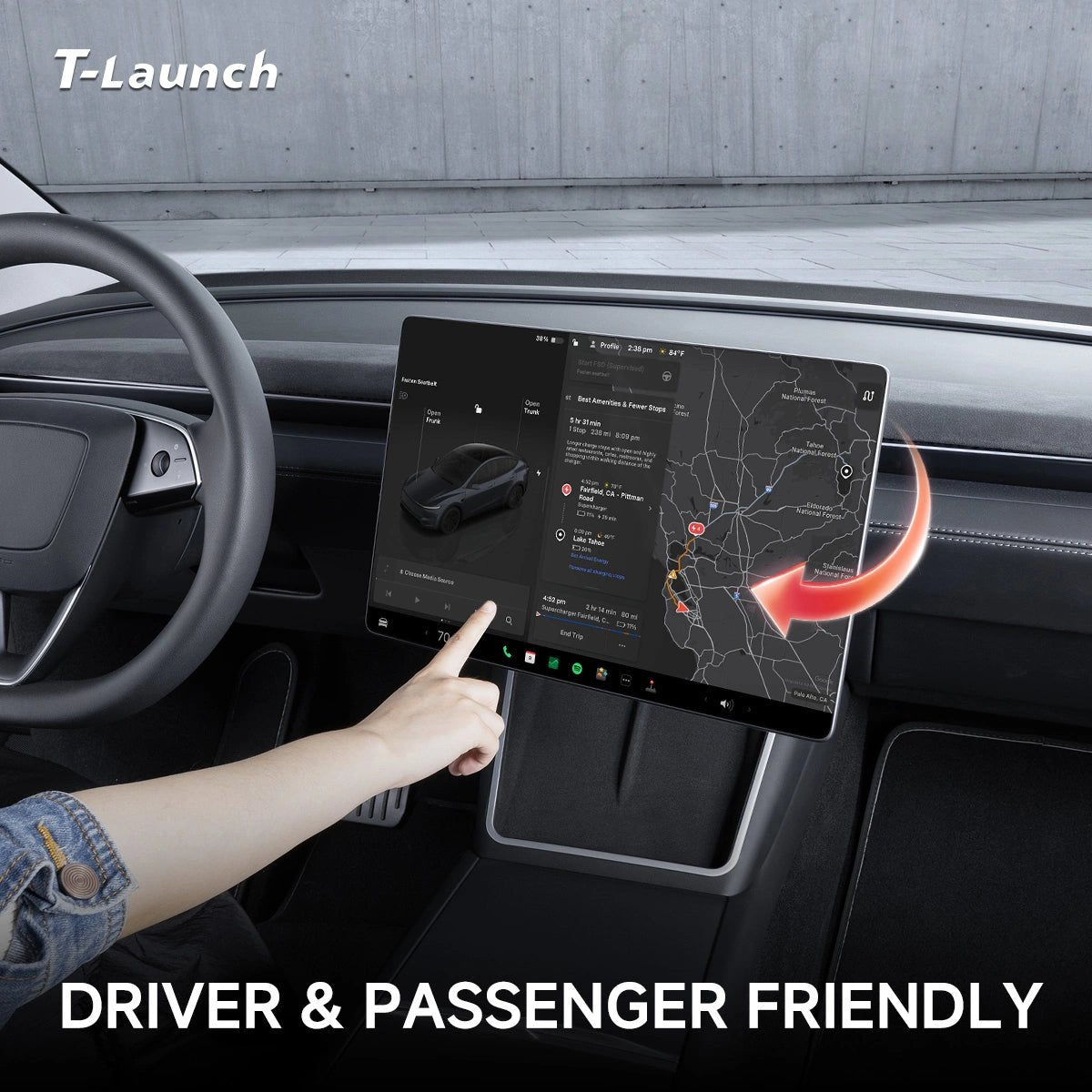 Screen Rotating Swivel Mount for Tesla Model Y L 2026+ - T-Launch