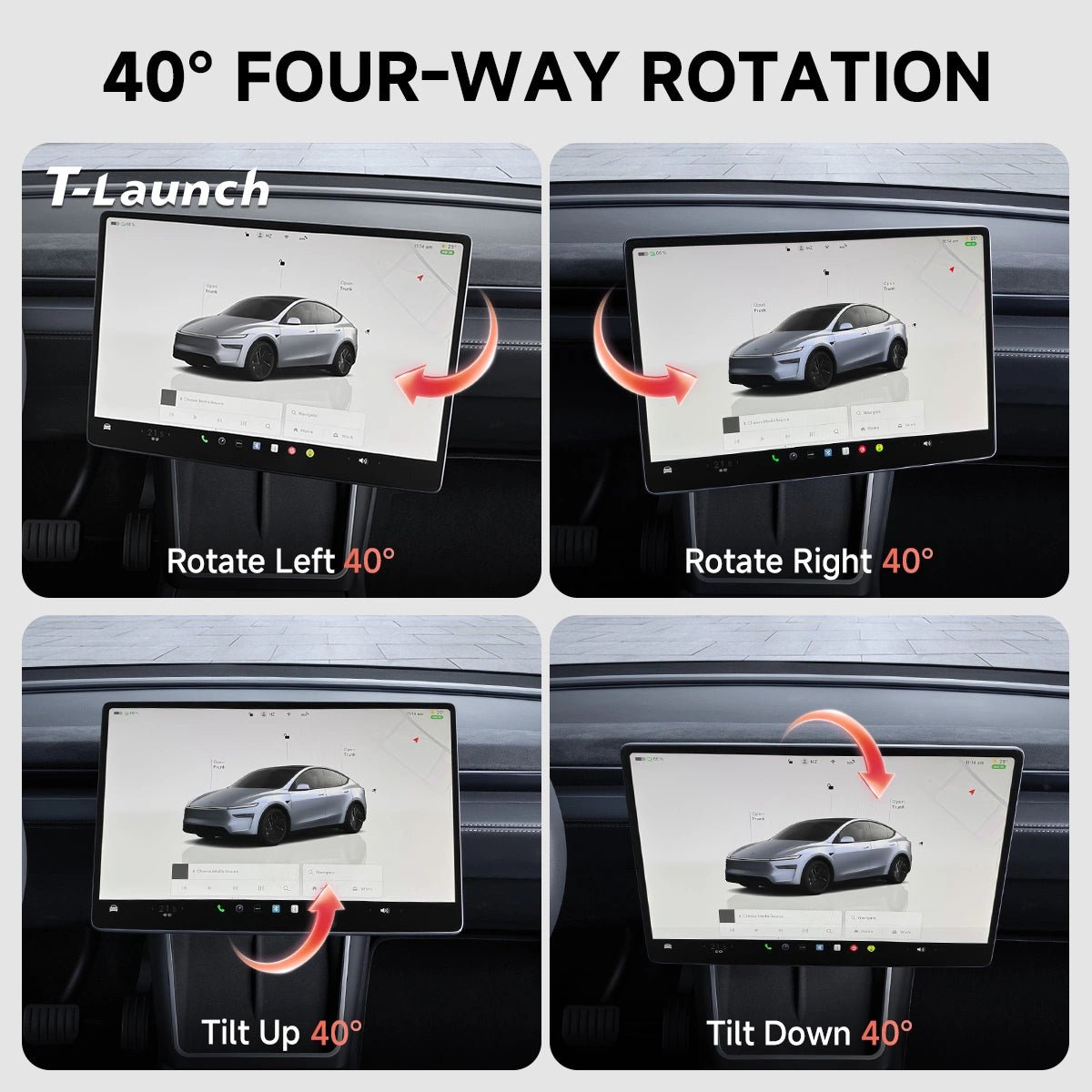 Screen Rotating Swivel Mount for Tesla Model Y L 2026+ - T-Launch