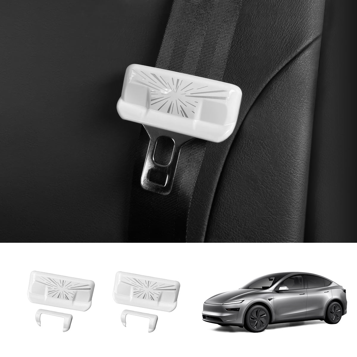 Seat Belt Buckle Cover Set for Tesla Model Y Juniper 2025+ - T-Launch