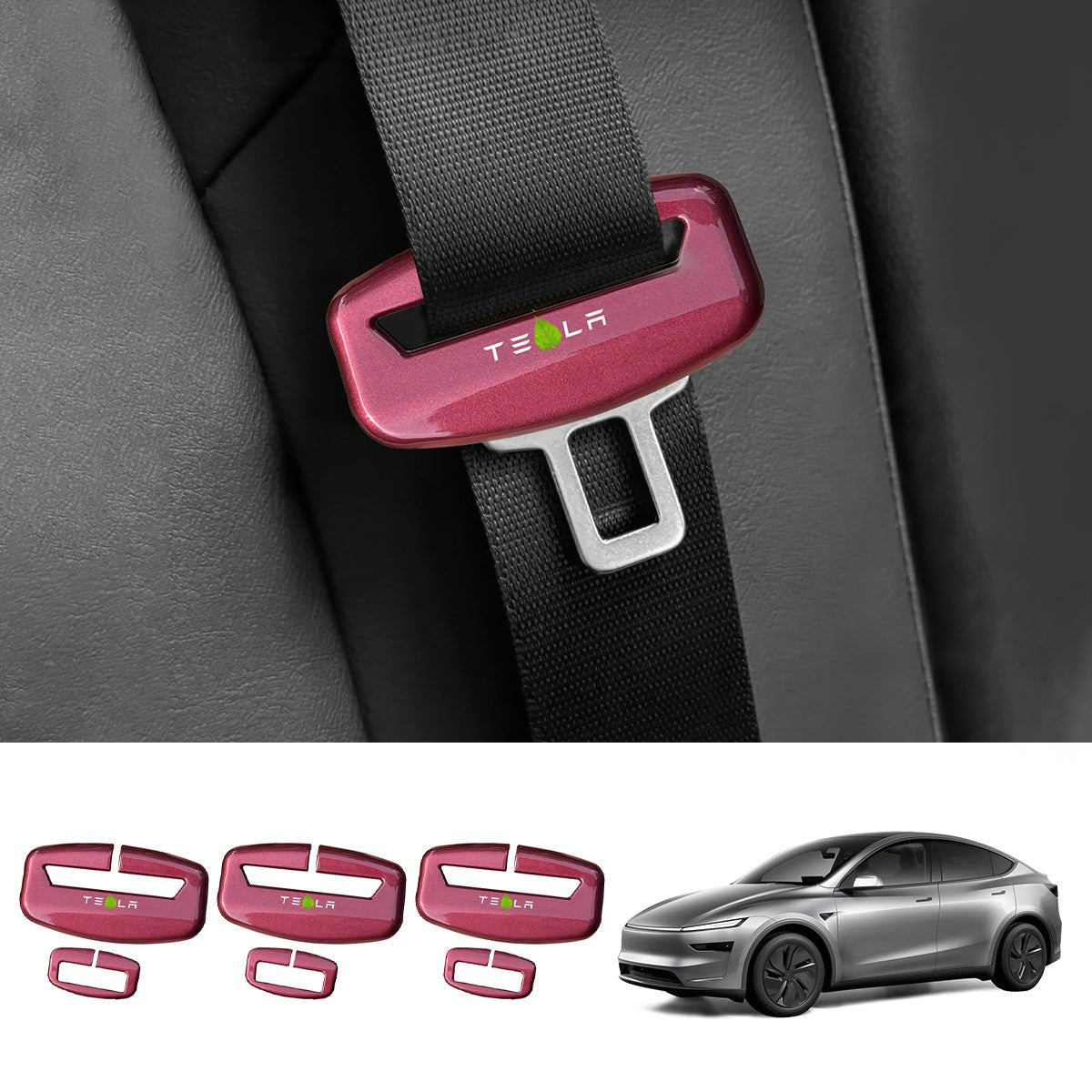Seat Belt Buckle Cover Set for Tesla Model Y Juniper 2025+ - T-Launch