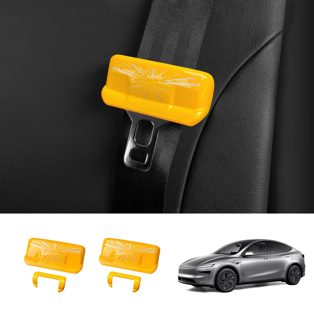 Seat Belt Buckle Cover Set for Tesla Model Y Juniper 2025+ - T-Launch
