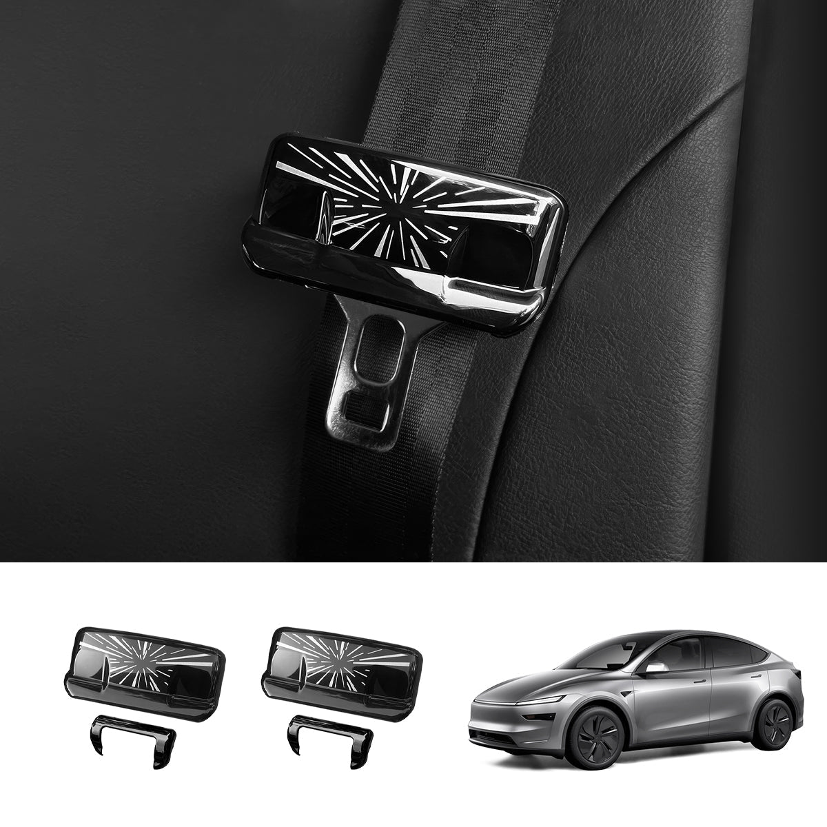 Seat Belt Buckle Cover Set for Tesla Model Y Juniper 2025+ - T-Launch
