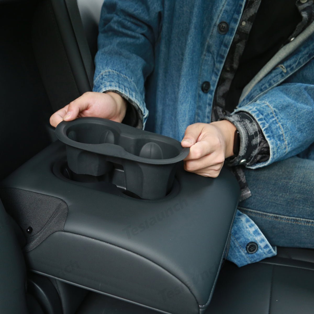 Seat Rear Non-slip Silicone Cup Holder Insert For Tesla Model Y Juniper 2025+ - T-Launch
