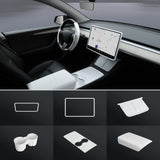 Matte White Interior Upgrade Kit For Tesla 2021–2024 Model Y