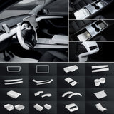 Matte White Interior Upgrade Kit For Tesla 2021-2023 Model 3