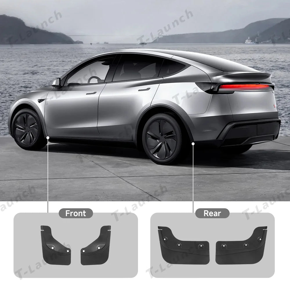 Short Invisible Mud Flaps Splash Guards for Tesla Model Y Juniper 2025+ - T-Launch